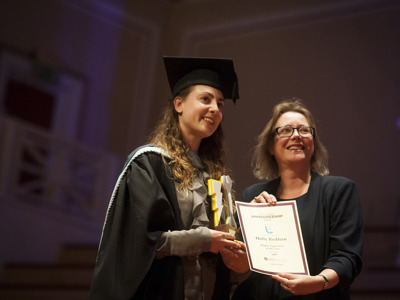 graduate receiving award