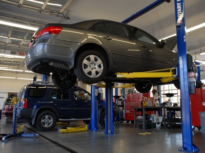 car in garage